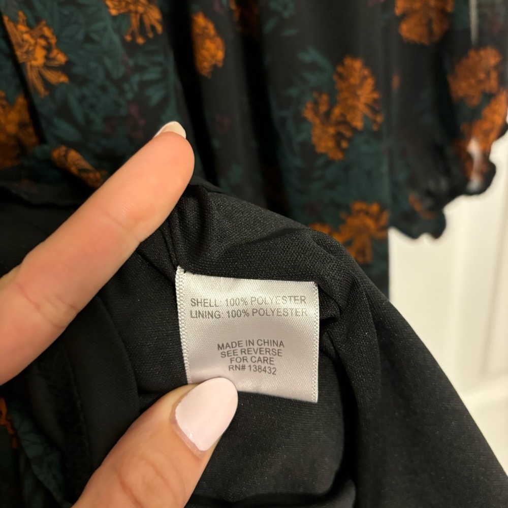 Modcloth Black and Orange Floral Midi Dress - Picture 9 of 9